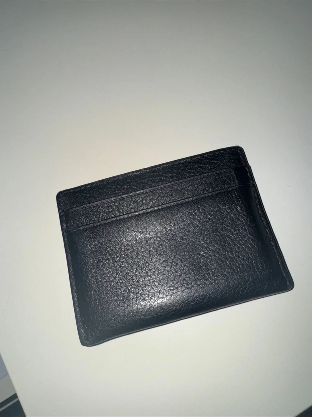 Tory Burch Black Leather Card Holder with Gold Logo